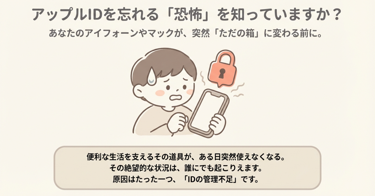 Apple IDを忘れた時の「恐怖」を知っていますか？ あなたのMacやiPhoneが突然、ただの箱に変わる前に。