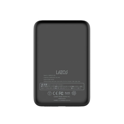 モバイルバッテリー マグネット式ワイヤレス充電対応 10000mAh ブラック [L-MBMG10-BK]