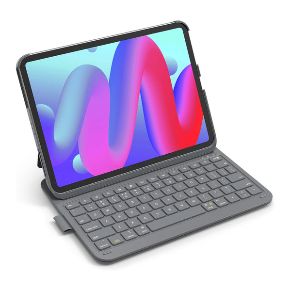 iPad A16/iPad 第10世代(及びiPad Pro/iPad Air)対応 軽量キーボード付きケース グレー [iPad11/109-KBCASE-GR]