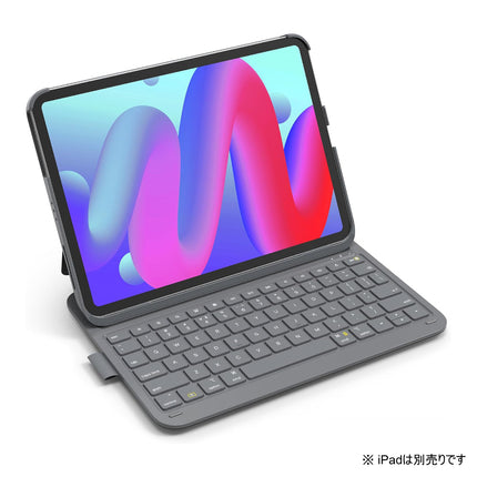 iPad A16/iPad 第10世代(及びiPad Pro/iPad Air)対応 軽量キーボード付きケース グレー [iPad11/109-KBCASE-GR]