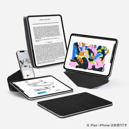 MOFT ダイナミックフォリオ 11インチiPad Air (M2/M3/第4/5世代)&11インチiPad Pro (第2/3/4世代)用 ジェットブラック [MS028-1-11P23-JTBK]