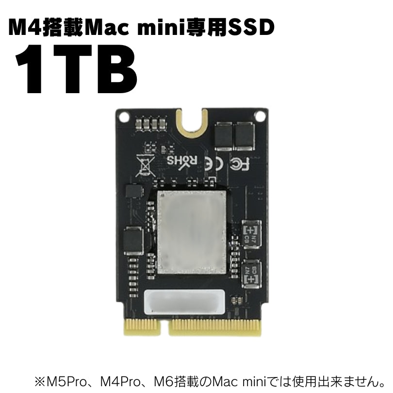M4搭載 Mac mini(2024)用 増設SSD 1TB 最大3000MB/s M4MacminiSSD-1TB