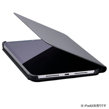 iPad mini(A17 Pro) フラップケース ソフトレザー 高さ調整 スリープ対応 ブラック [TB-A24SWVH2BK]