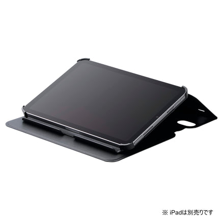 iPad mini(A17 Pro) フラップケース ソフトレザー 高さ調整 スリープ対応 ブラック [TB-A24SWVH2BK]