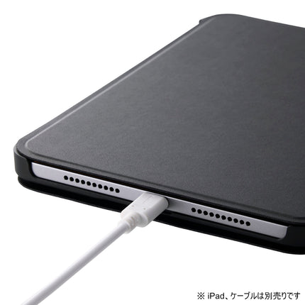 iPad mini(A17 Pro) フラップケース ソフトレザー 高さ調整 スリープ対応 ブラック [TB-A24SWVH2BK]