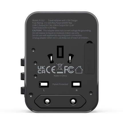 海外用 マルチ変換コンセント ACアダプター [L-MCP-AC3.4]