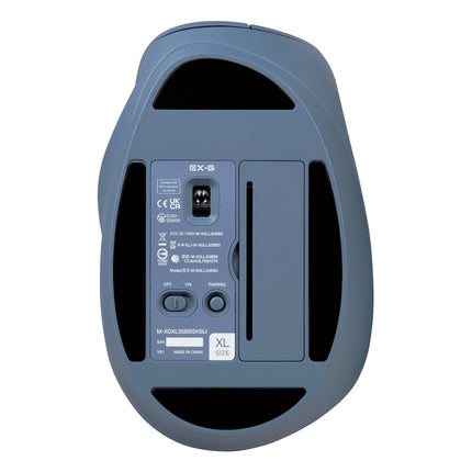 静音 Bluetooth5.0マウス "EX-G"5ボタン XLサイズ ブルー [M-XGXL30BBSKBU]