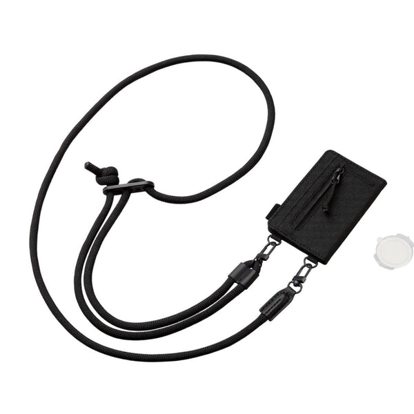 ショルダーストラップ/カードケース付/丸紐6mm/ブラック [P-STSDCDR06BK]