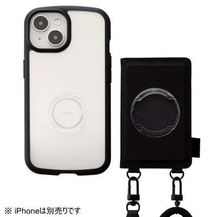 ショルダーストラップ/カードケース付/丸紐6mm/ブラック [P-STSDCDR06BK]