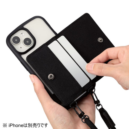 ショルダーストラップ/カードケース付/丸紐6mm/ブラック [P-STSDCDR06BK]