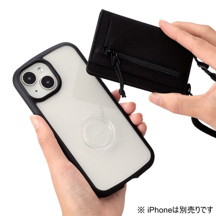 ショルダーストラップ/カードケース付/丸紐6mm/ブラック [P-STSDCDR06BK]