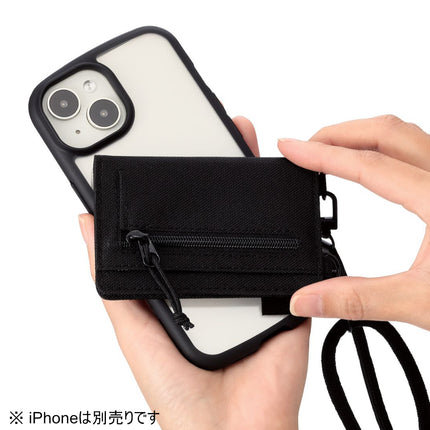 ショルダーストラップ/カードケース付/丸紐6mm/ブラック [P-STSDCDR06BK]