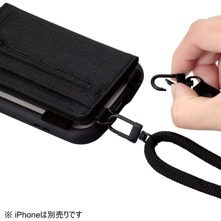ショルダーストラップ/カードケース付/丸紐6mm/ブラック [P-STSDCDR06BK]