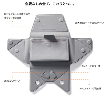 MOFT 多機能カードケース＆スタンド MagSafe対応 ミスティーグレー [MB005S-1-MCGY]