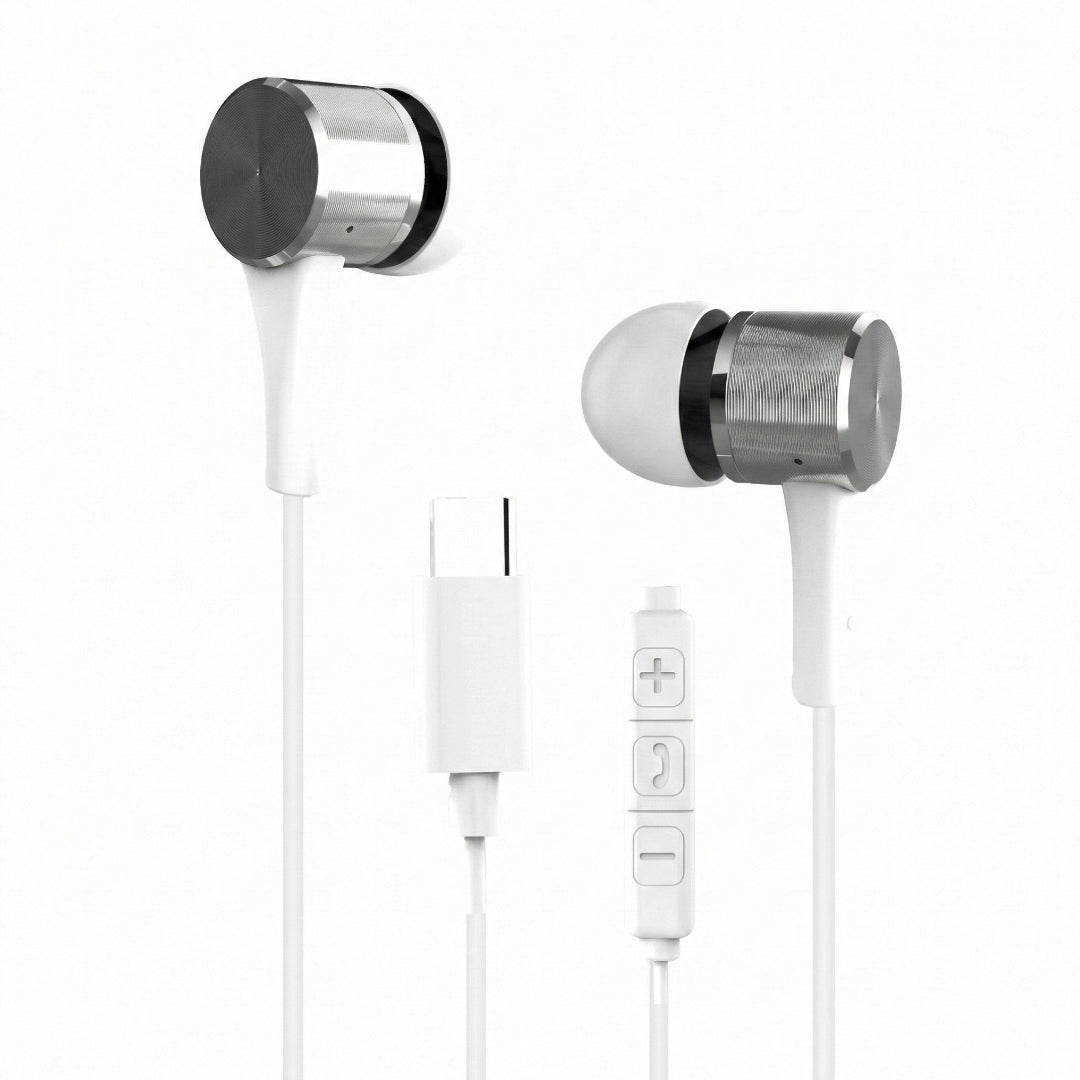 HIDISC Type-Cコネクタステレオ有線イヤホン ホワイト [HD-WEHPC12WH