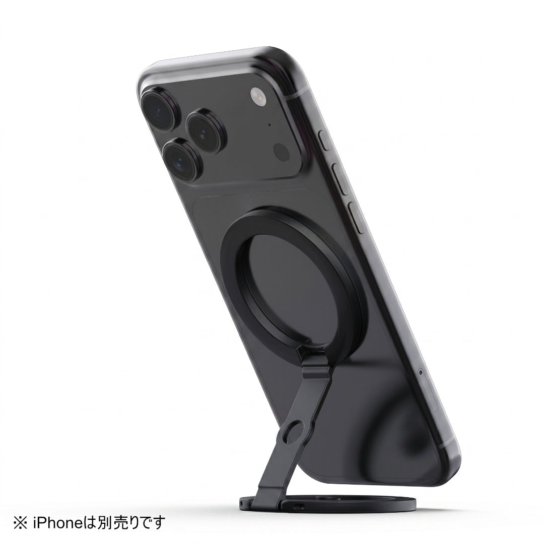 MagSafe対応 デュアルマグネットリングスタンド 1/4インチ三脚ネジ穴