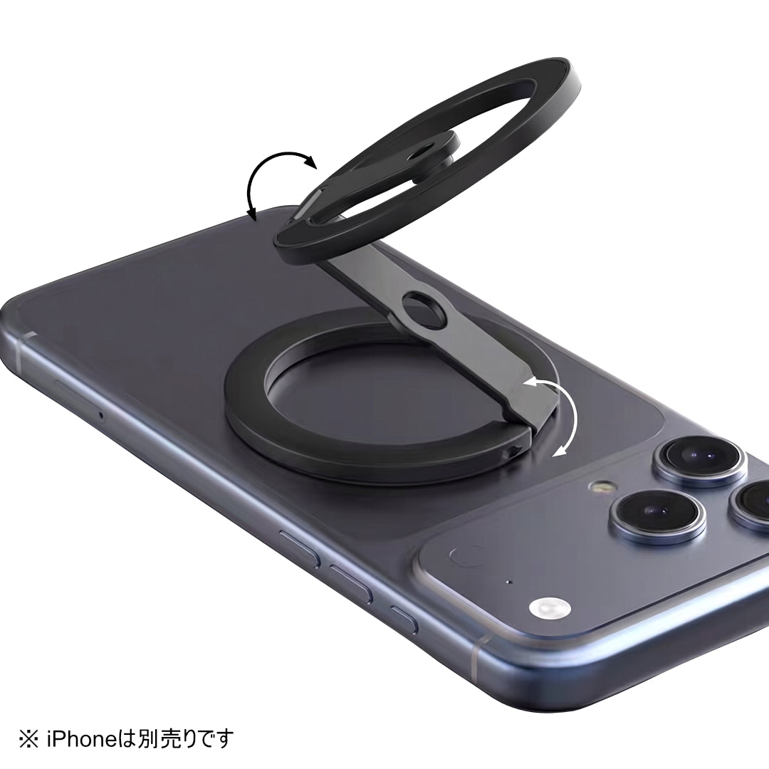 MagSafe対応 デュアルマグネットリングスタンド 1/4インチ三脚ネジ穴