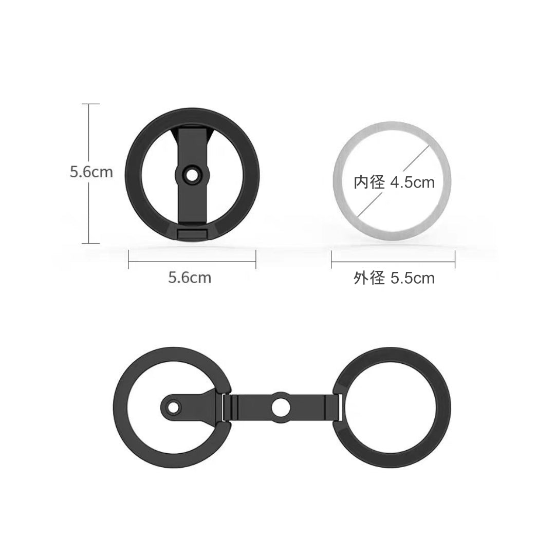 MagSafe対応 デュアルマグネットリングスタンド 1/4インチ三脚ネジ穴