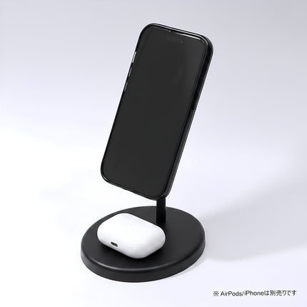 【今月のお買い得品セール】2-in-1 ワイヤレス充電スタンド ブラック [L-SYWLS-BK]