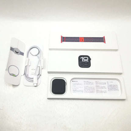 【中古品】 Apple Watch Series 10 / 46mm / GPSモデル / MWX13J/A / A2999 / ジェットブラックアルミニウムケース / NIKEスポーツループバンド 【中古品管理番号:A1201】