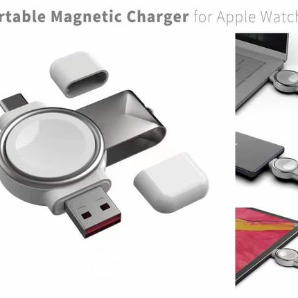 USB-A＆USB-Cポート付AppleWatchポータブル充電器 [APW-2in1Charger]