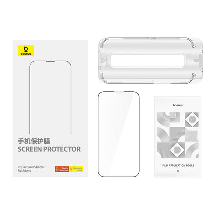 かんたん貼り付け全面保護ガラスフィルム for iPhone 15 ProMax [BA-IP15PRM-GlassSP-B]