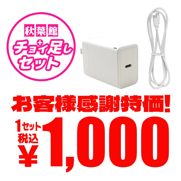 お客様感謝特価！USB-C PD45W充電器＆USB-C充電ケーブル(2m)セット [DA-45WC1PWH+L-TC100-W2]