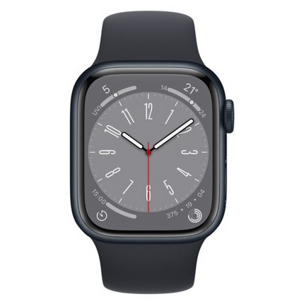 【開封済み/未使用品】 Apple Watch Series 8 / 41mm / GPS+Cellularモデル / MNHV3J/A / A2773 / ミッドナイトアルミニウムケースとミッドナイトスポーツバンド [管理番号:A0384]