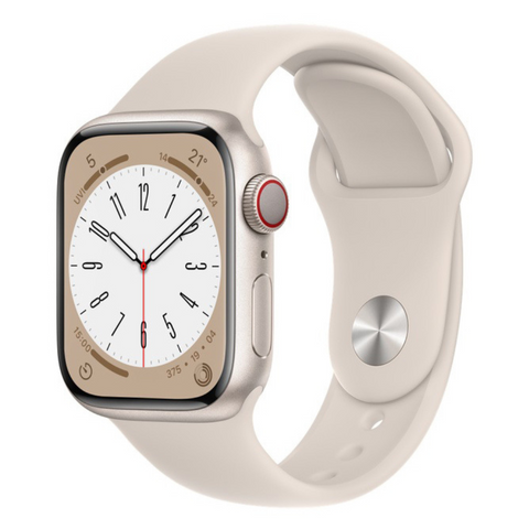【開封済み/未使用品】 Apple Watch Series 8 / 41mm / GPS+Cellularモデル / MNHY3J/A / A2773 /  スターライトアルミニウムケースとスターライトスポーツバンド [管理番号:A0375]