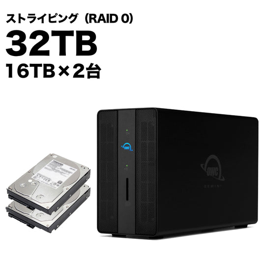 OWC GEMINI ストライピングモデル 32TB