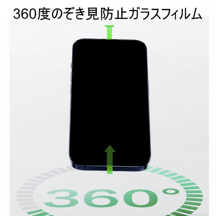 360度のぞき見防止ガラスフィルム for iPhone 15 Pro [SD-IP15PR-360PGlassSP-B]