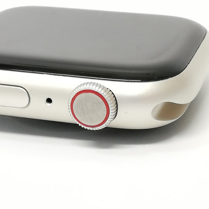 【中古品】 Apple Watch Series 7 / 45mm / GPS+Cellularモデル / MKMK3J/A / A2478 / スターライトアルミニウムケースとミッドナイトスポーツバンド [管理番号:A0398]