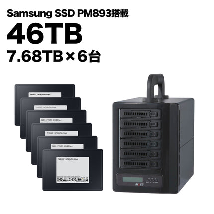 Samsung SSD PM893搭載 Thunderbolt 3 / USB 3.2 Gen 2 対応　ハードウェアRAIDストレージ [ARC-8050T3U-6M/SE46T]