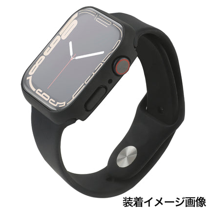 Apple Watch 4/5/6/SE/SE2 44mm用ガラスフィルム一体型保護ケース ブラック [HA-APW44MM-FGFCASE-BK]