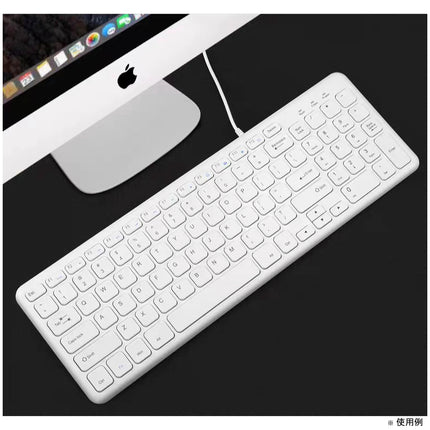 Mac互換軽量キーボード英語配列 ホワイト [KB-USB-WH]