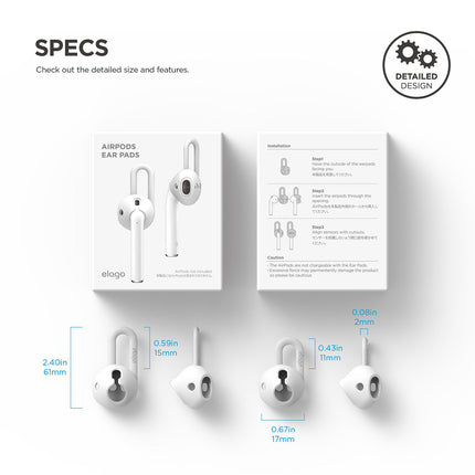 elago AirPods Ear Pads for AirPods White EL_APDCSSCED_WH [EAP-PAD-WH]