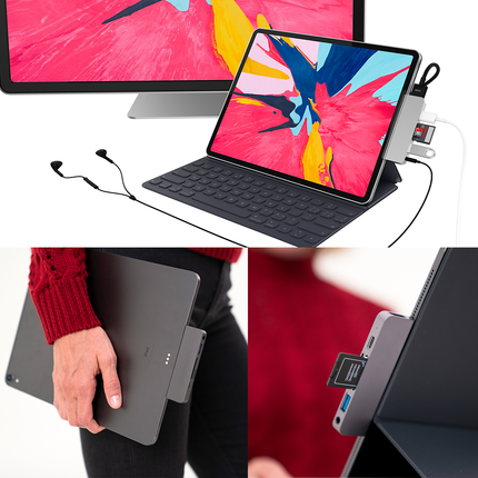 HyperDrive iPad Pro 6-in-1 USB-C Hub スペースグレイ [HP16177]