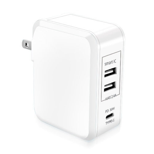 PD30W対応USB充電器 ホワイト [LAC-RA2CPD-WH] – 秋葉館
