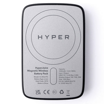 HyperJuice マグネット式ワイヤレスモバイルバッテリー [HP-HJ-WL61TC]